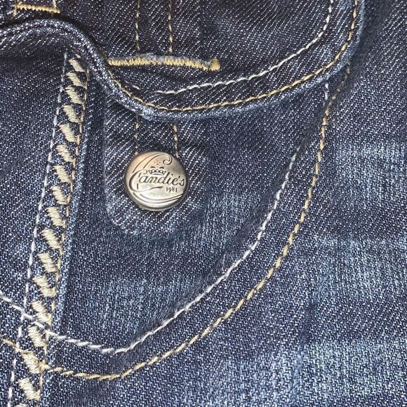 Vintage Y2K Candies Belted Denim Midi Trumpet Flare Skirt Size 5 - Picture 5 of 10